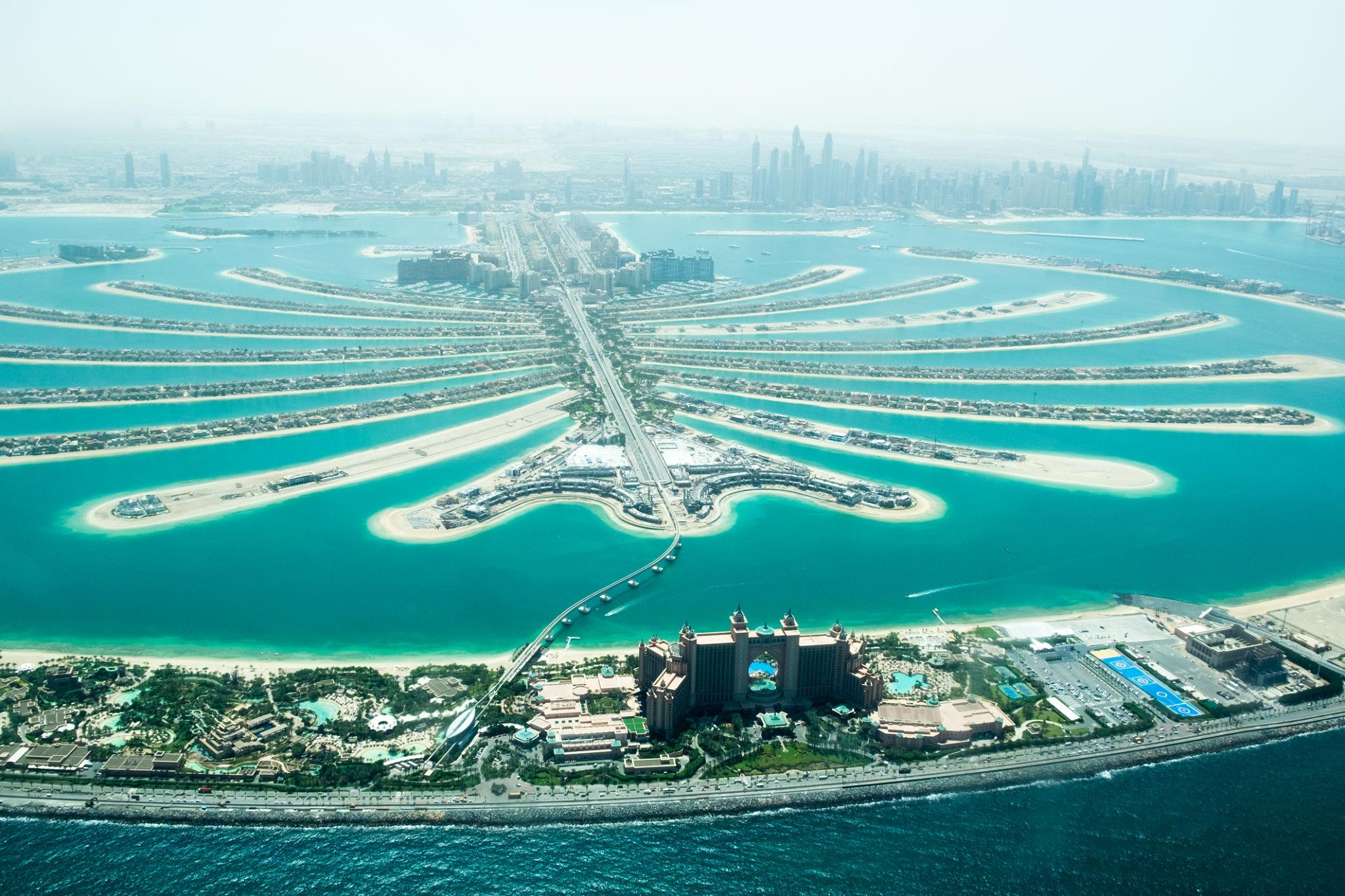 Aerial view of Palm Jumeirah, Dubai